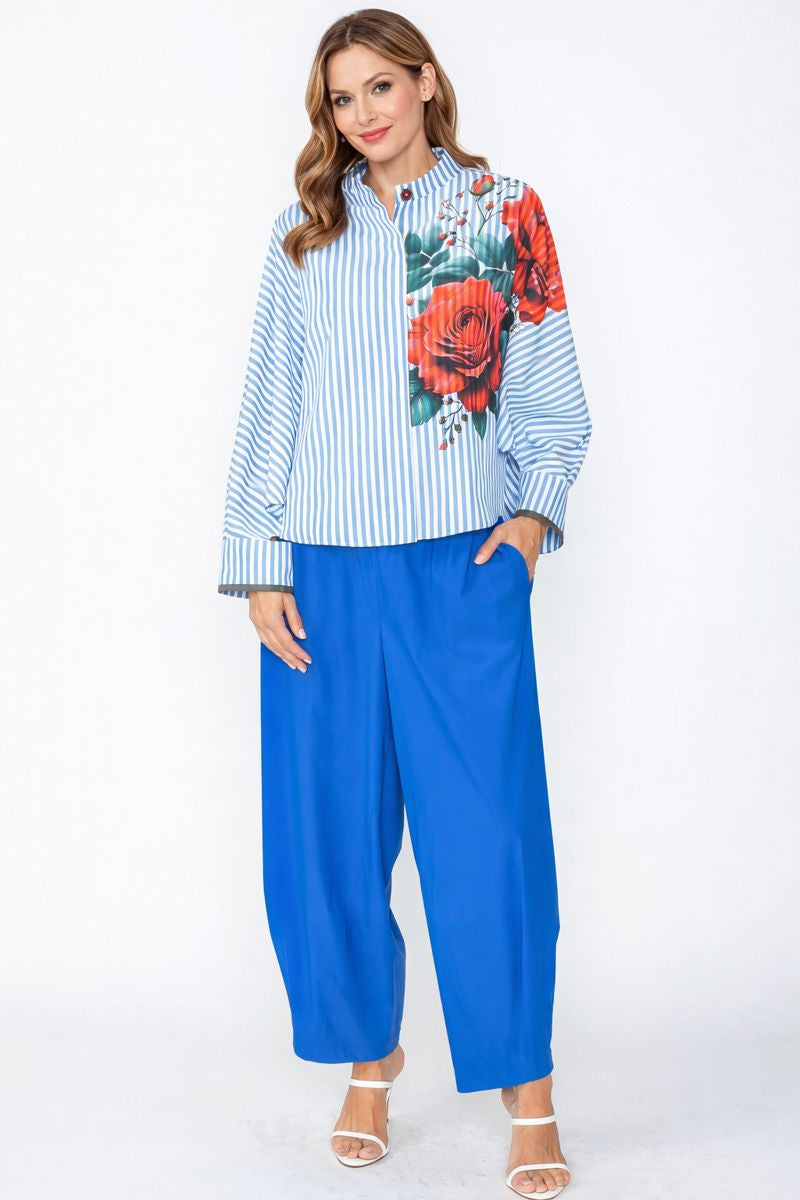 IC Collection Origami Shirt with Flower-IC-7627T