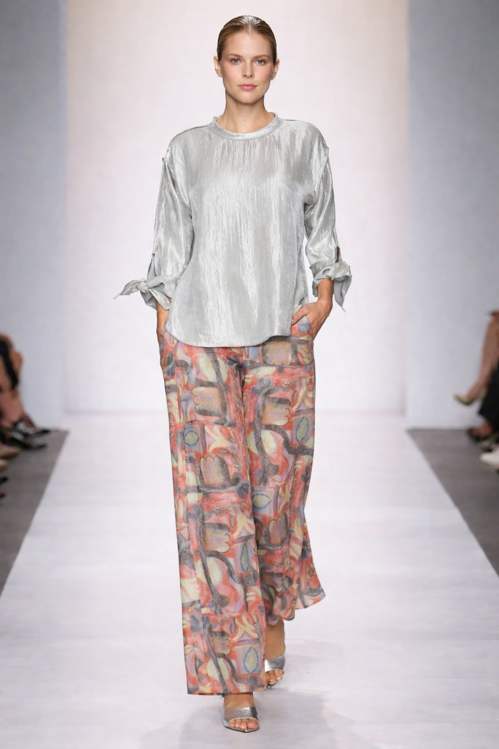 IC Collection Tencel Abstract Print Pull on Pant-C1104P