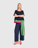 Alembika Cabana Wide Leg Pants, Navy Multi-SP710M