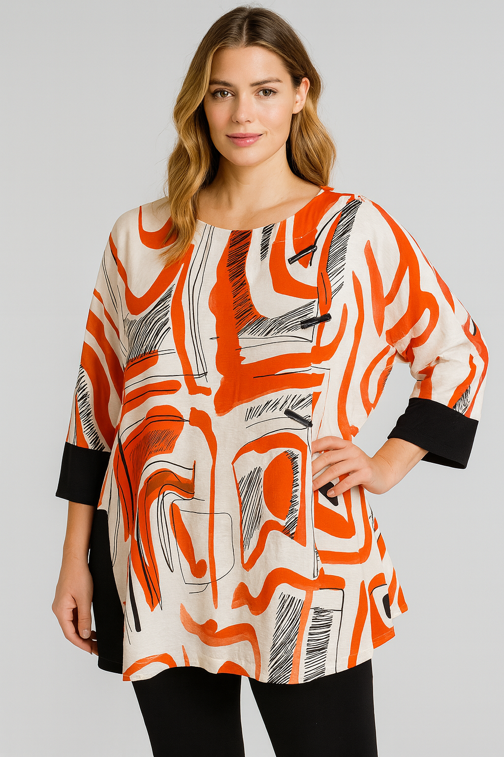 IC Collection Swirl Asymmetric Tunic-IC-6104T