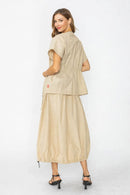 IC Collection Nylon Drawstring Waist Jacket-C1065J