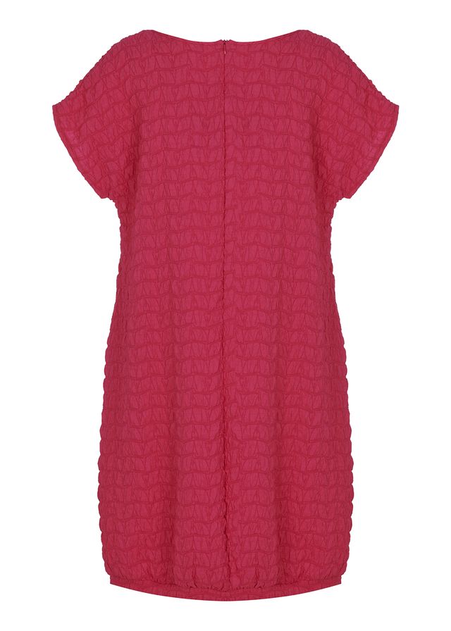 Kozan Simona Textured Shift Dress-Flamingo| Designer Dress