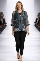 Jess and Jane Bouclé Mesh Two-Button Cardigan-BC8-2182-EVANGELINE