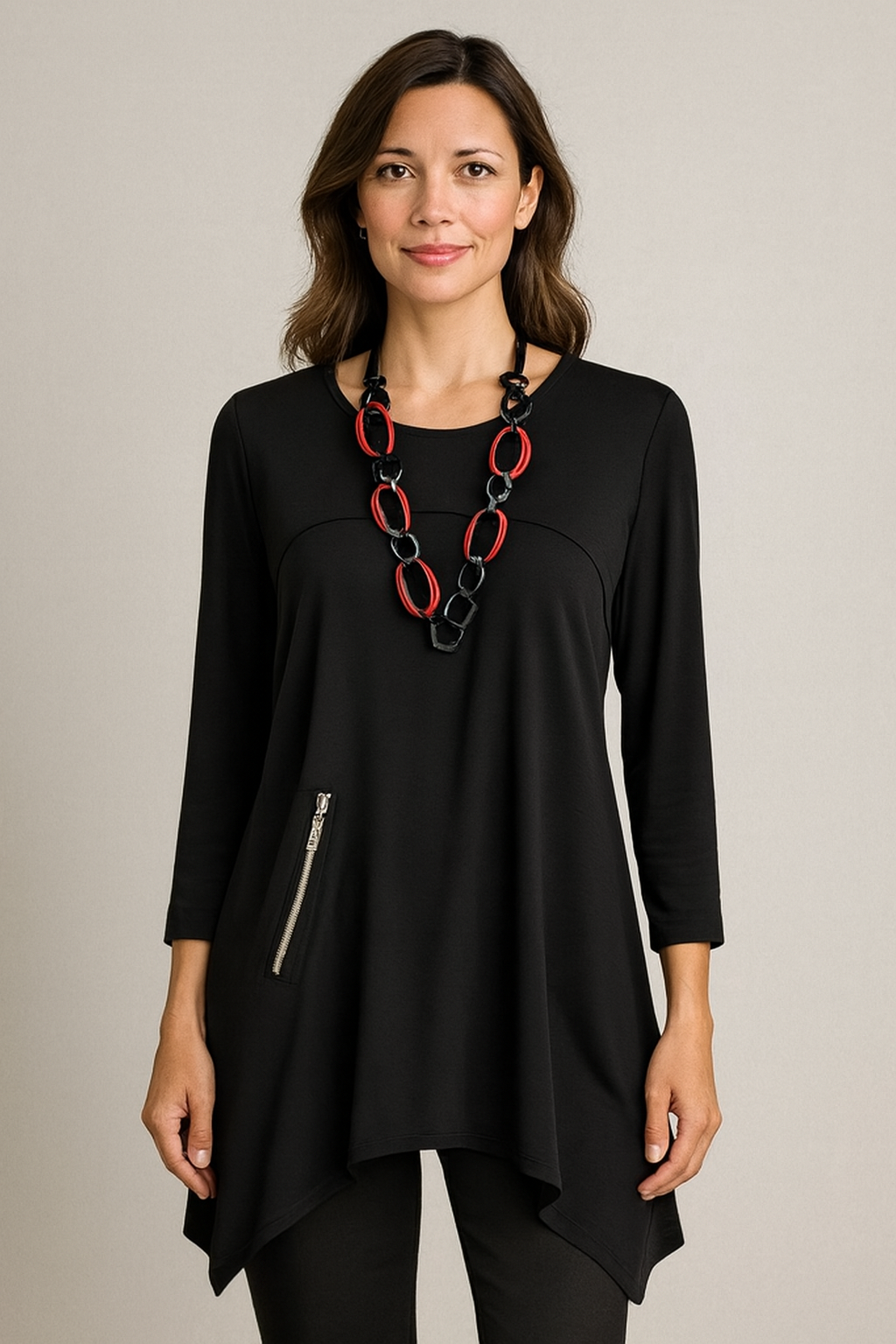 By JJ Zipper Pocket Tunic-IT-102