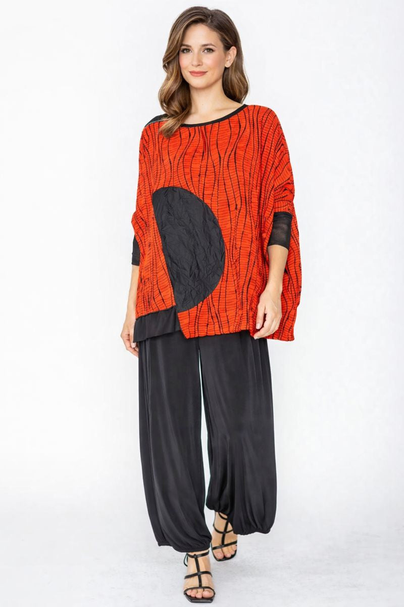 IC Collection Top With Mesh Sleeve-7812T