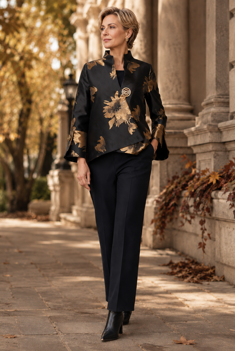 IC Collection Gilded Bloom Statement Jacket-8207J, view 6