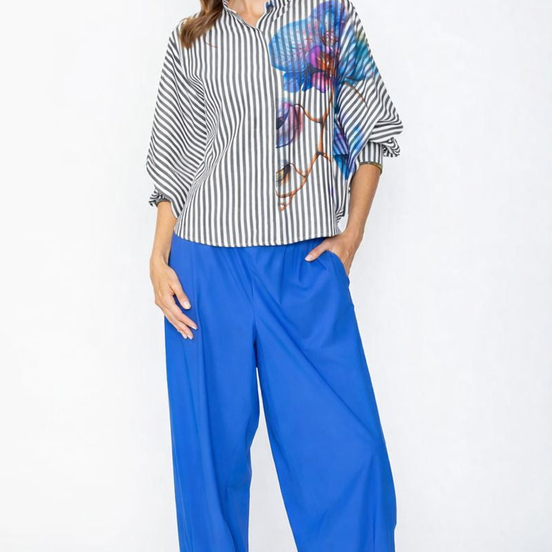 IC Collection Origami Shirt with Flower-IC-7627T