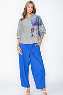 IC Collection Origami Shirt with Flower-IC-7627T