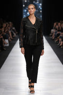 Joseph Ribkoff Geometric Mesh Moto Jacket -261074