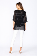 IC Collection Geometric Sheer Overlay Tunic-7785T
