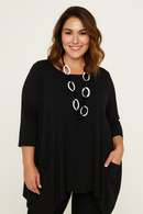 By JJ 3/4 Sleeve Two Pocket Tunic-IT-193