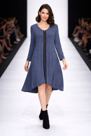 By JJ Zip-Front Swing Dress-IT-197