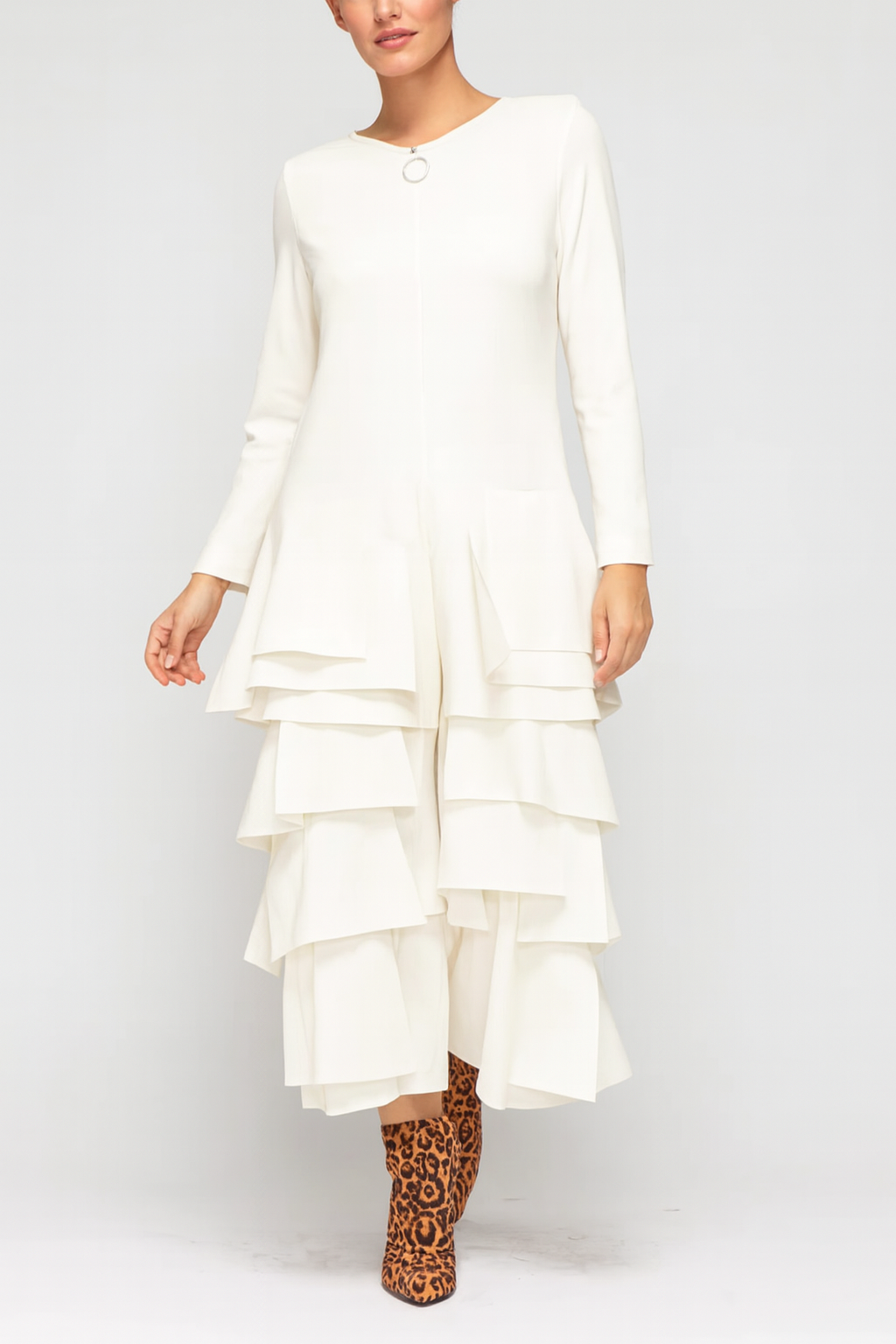 IC Collection Layered Ruffle Jumpsuit-7232JS