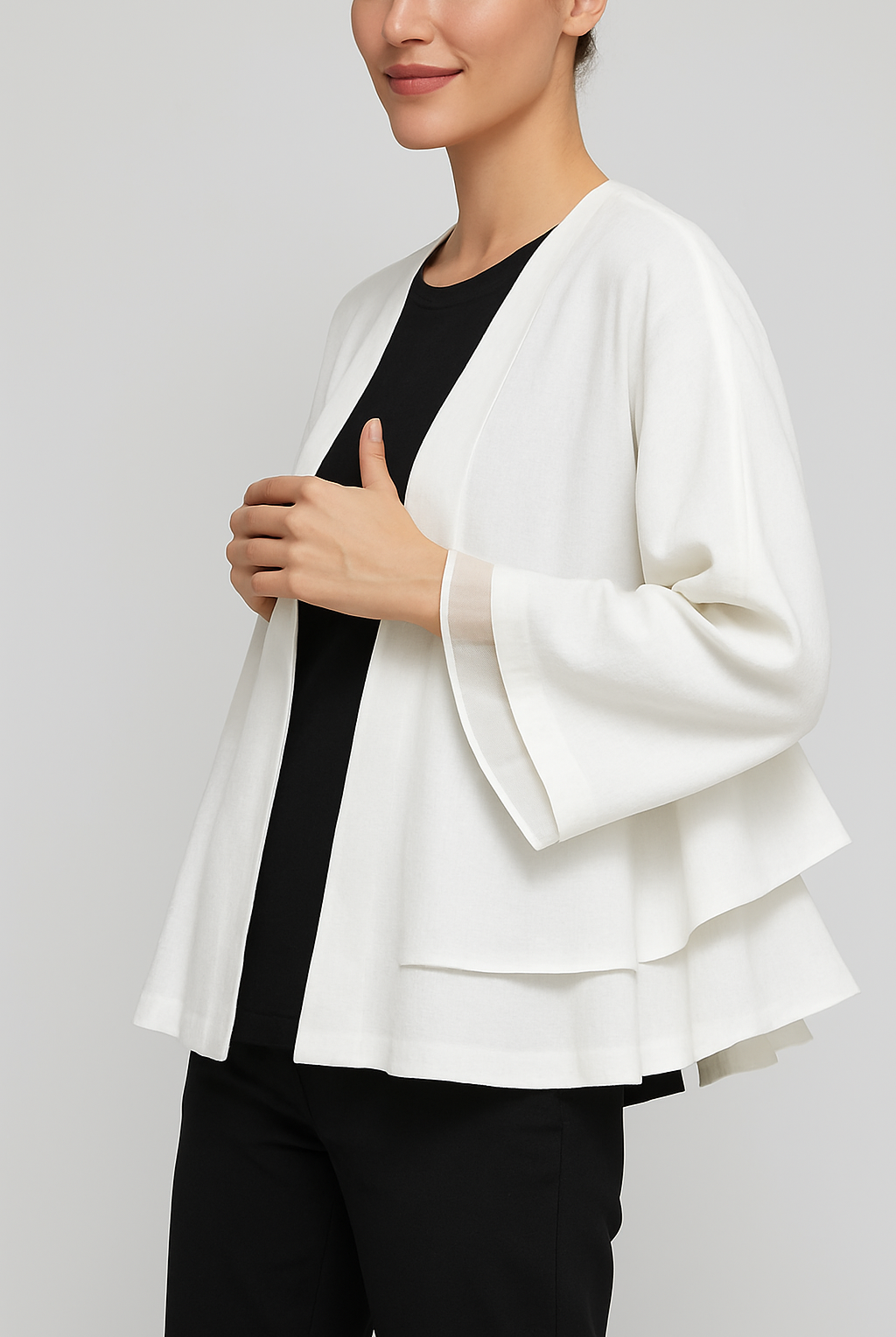 IC Collection Layered Flounce Jacket 7246J | Unique Apparel USA