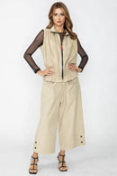 IC Collection Nylon Zip Up Vest - Lightweight Zip Front Jacket Style C6135V