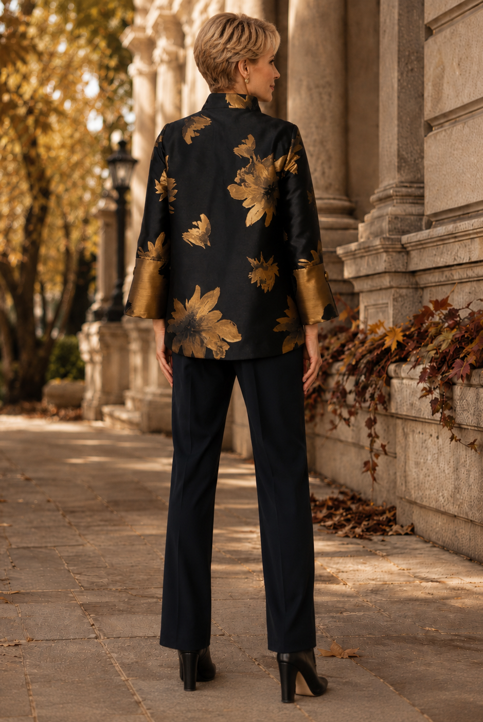 IC Collection Gilded Bloom Statement Jacket-8207J, view 4