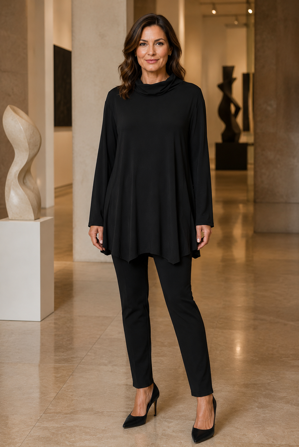 By JJ Soft Cowl Neck Tunic-it-278, view 2