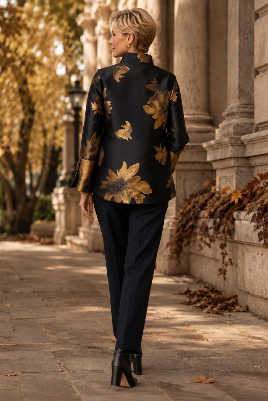 IC Collection Gilded Bloom Statement Jacket-8207J, view 3
