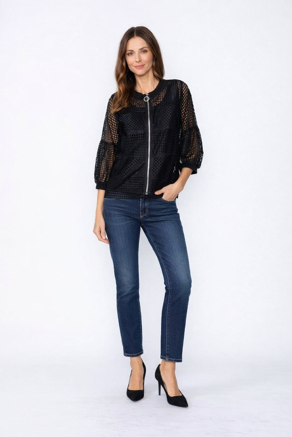 IC Collection Mesh Zip-Front Dolman Sleeve Jacket | Unique Apparel USA