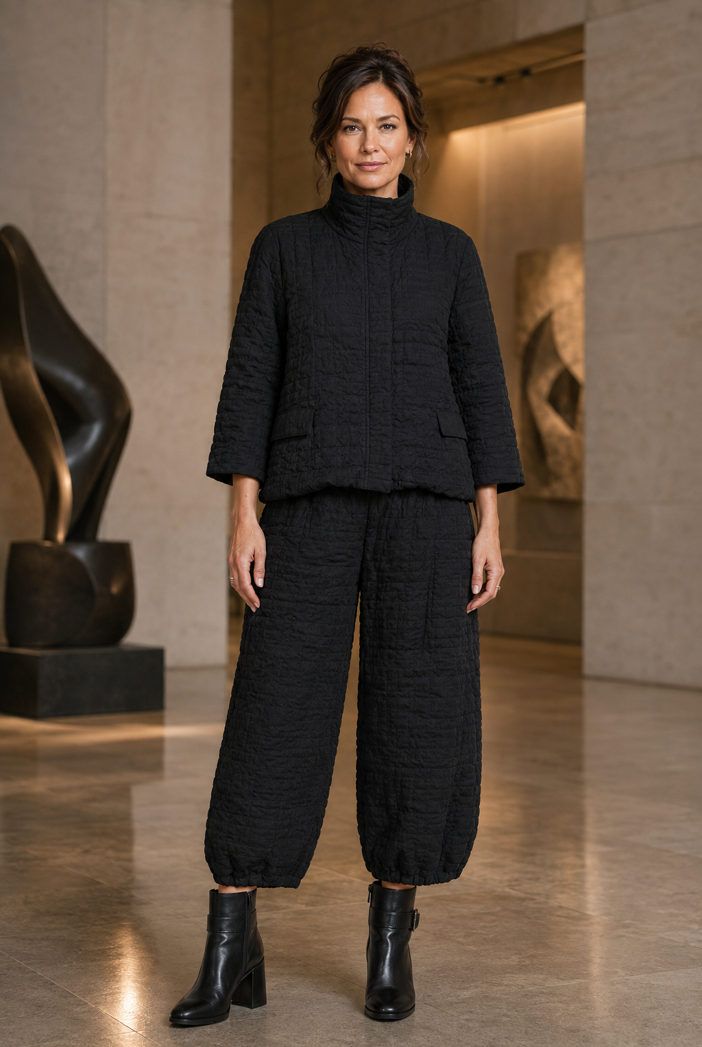 Moonlight Textured Bubble Pant-P3732, view 3