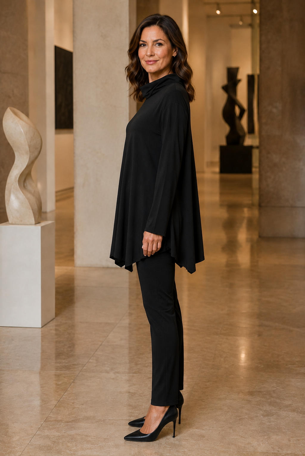 By JJ Soft Cowl Neck Tunic-it-278, view 4