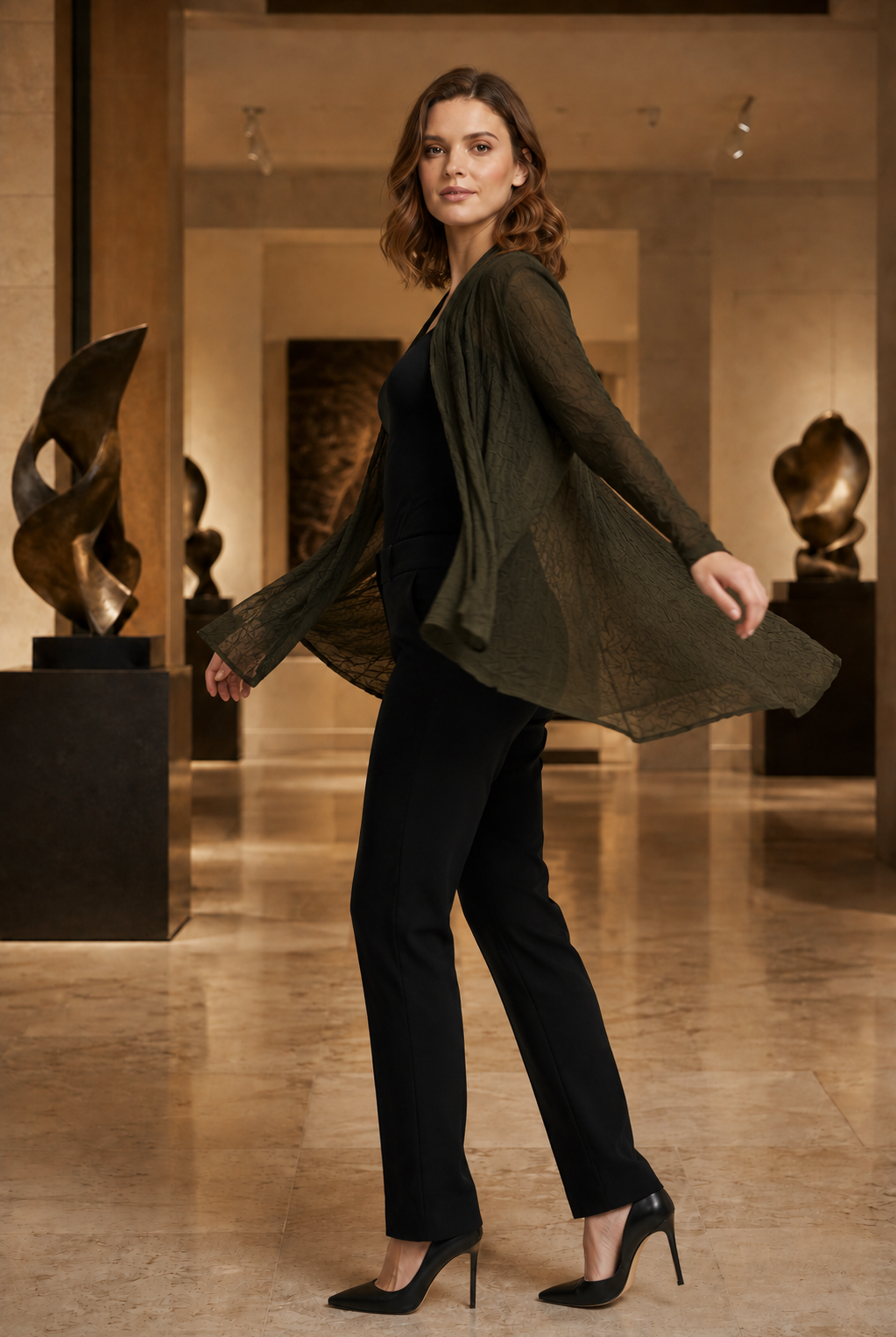 By JJ Sheer Crinkled Jacket-ME-311