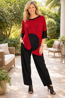 IC Collection Top With Mesh Sleeve-7812T