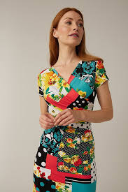 Joseph Ribkoff Vanilla Multi Print Dress-221376