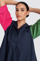 Alembika Poolside Popover Top, Navy Multi-ST825M