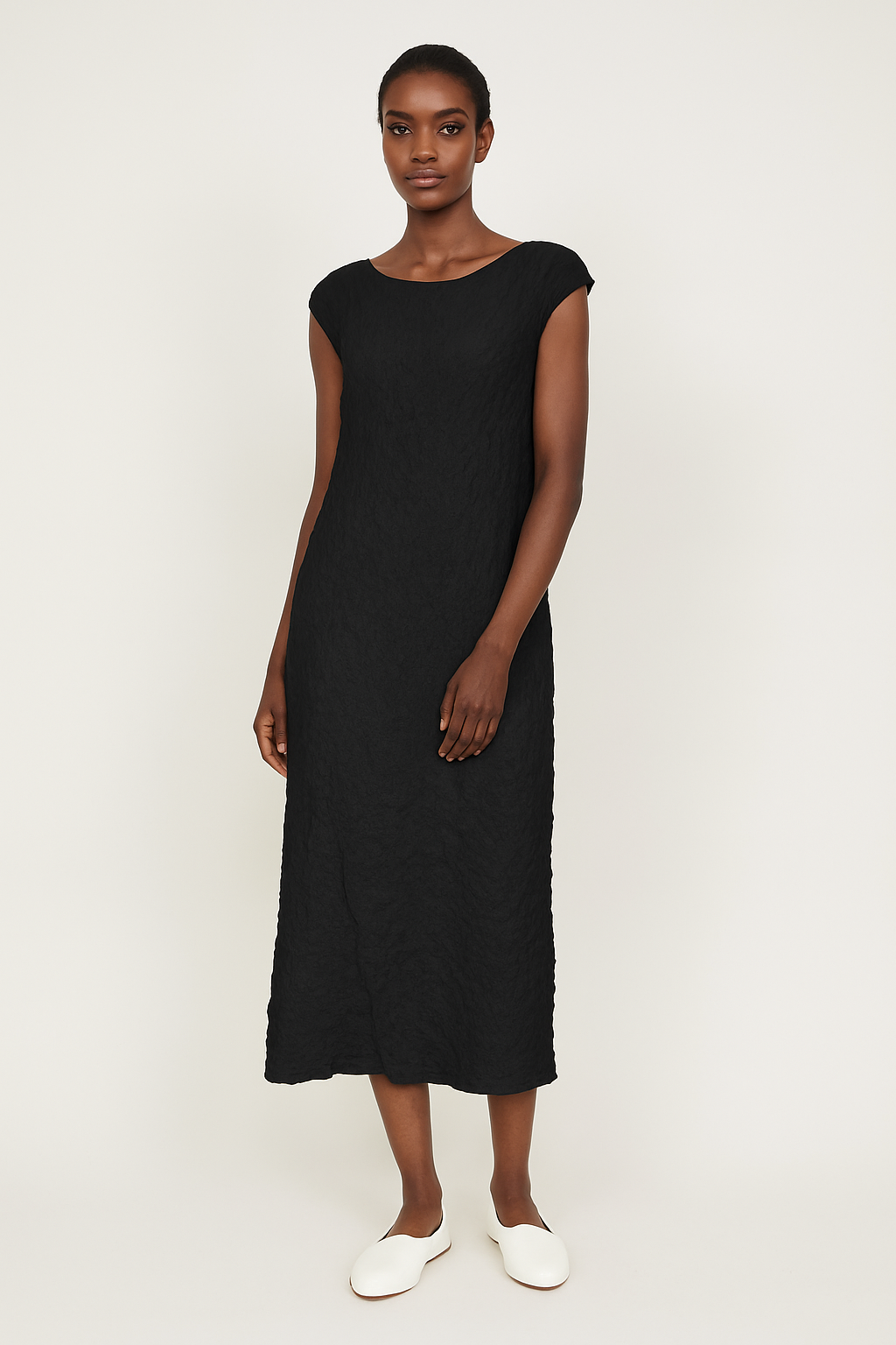 IC Collection Bubble Scoop Neck Dress 7003D