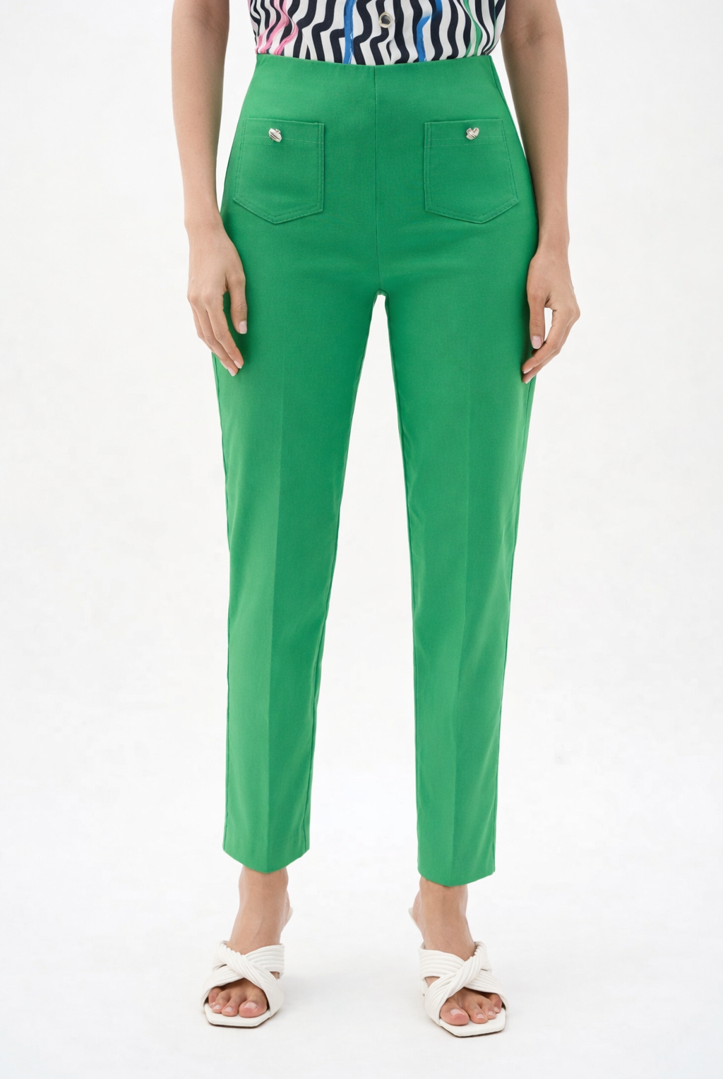 Joseph Ribkoff Pull-On Cropped Pants With Patch Pockets | Unique Apparel USA