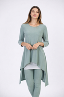 By JJ 3/4 Effortless Asymmetrical Layered Tunic-IT-171