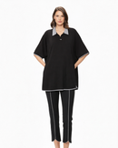 By JJ Color-Block Piped Capri Pant IT-159