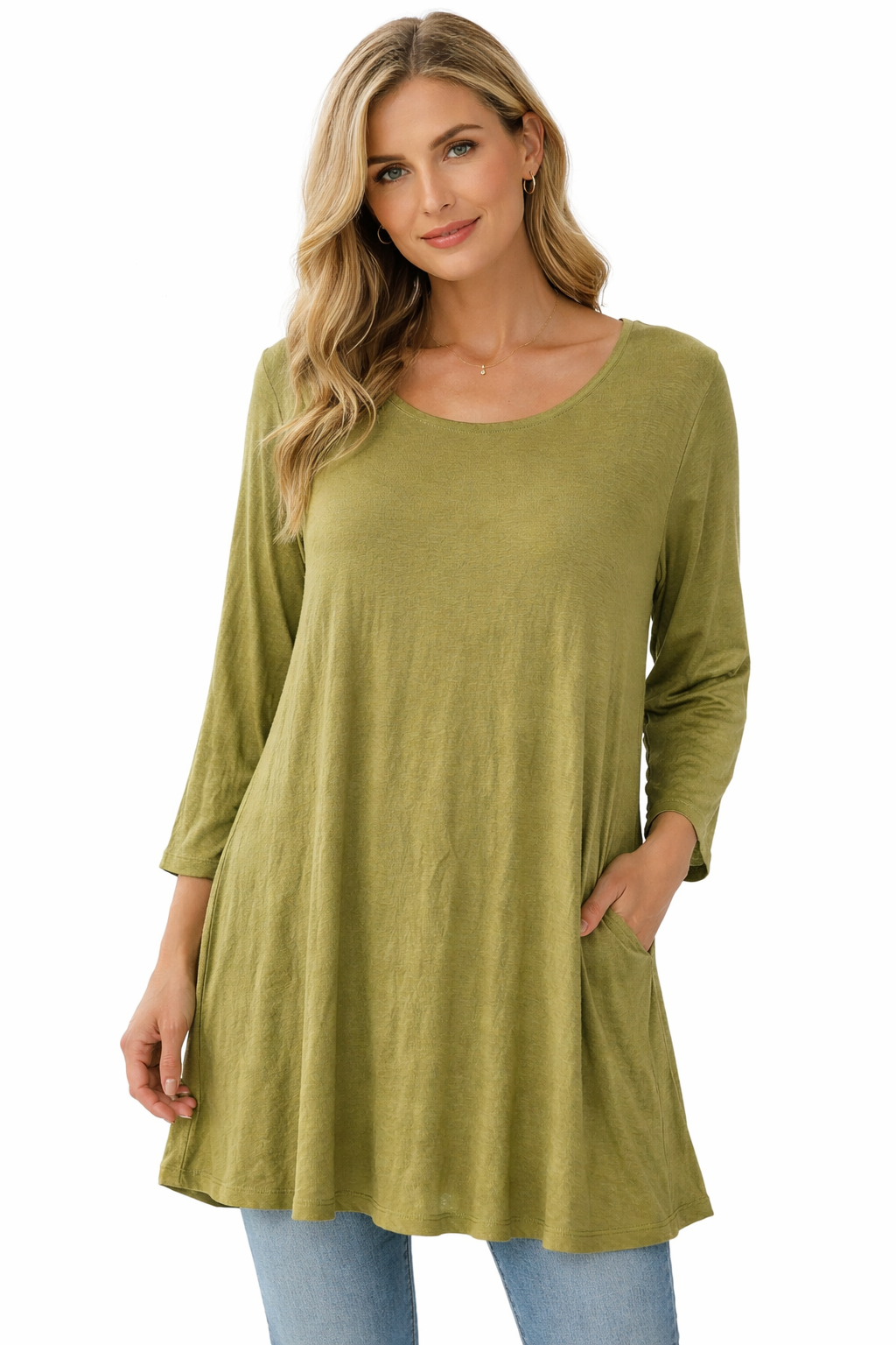 Comfy USA Relaxed Tunic Top 67543CT - Lightweight Cotton Blend Women's Tunic