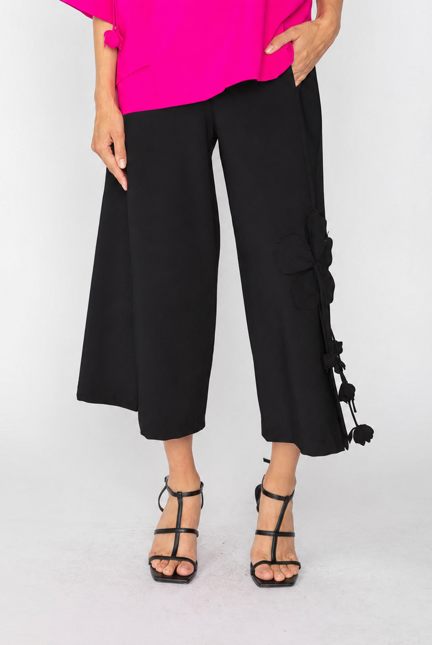 IC Collection Floral Detail Wide-Leg Pants 7813P, view 5