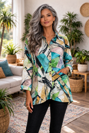 By JJ Abstract Mosaic Button Shirt-IP-128