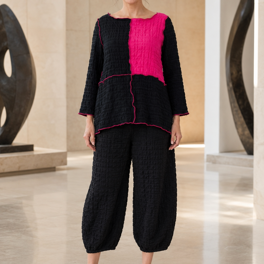 Moonlight Textured Bubble Pant-P3732, view 2
