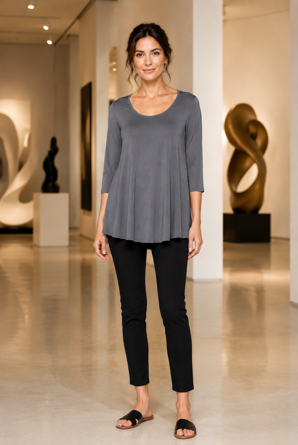 By JJ Two Tone Comfort Tunic-MD-105T, view 4