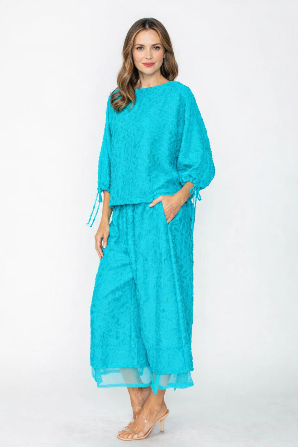 IC Collection Cinch Sleeve Top-7822T