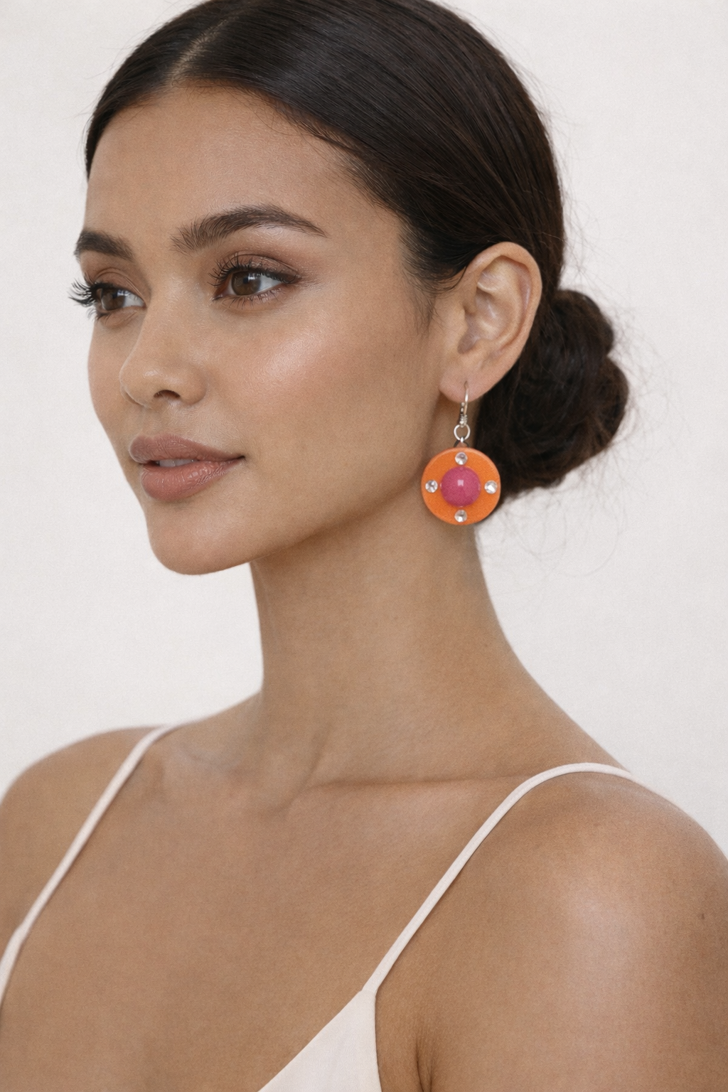 Jeff Lieb Neon Pop Disc Statement Earrings-6587E