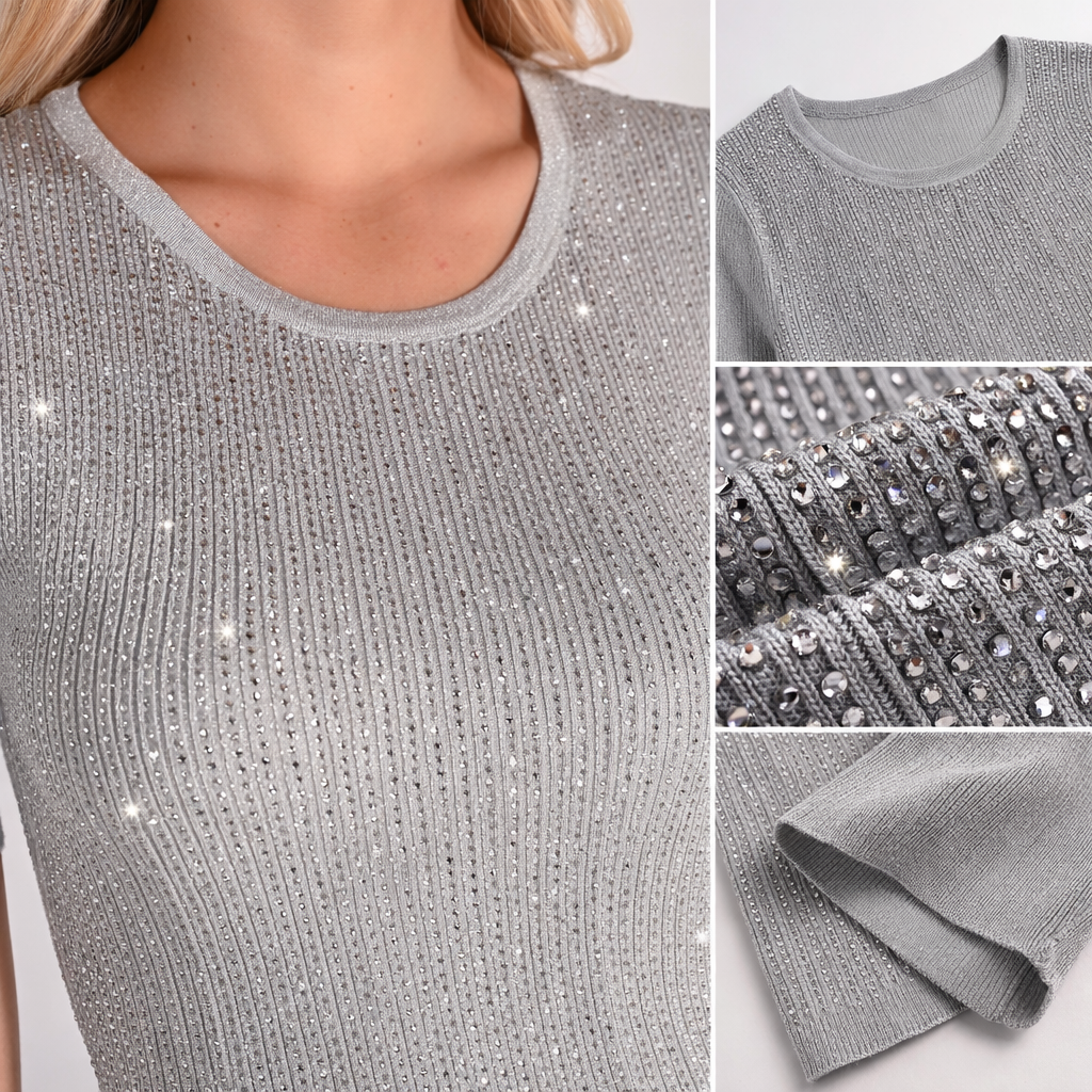 Frank Lyman Embellished Crew Neck Pullover-266563