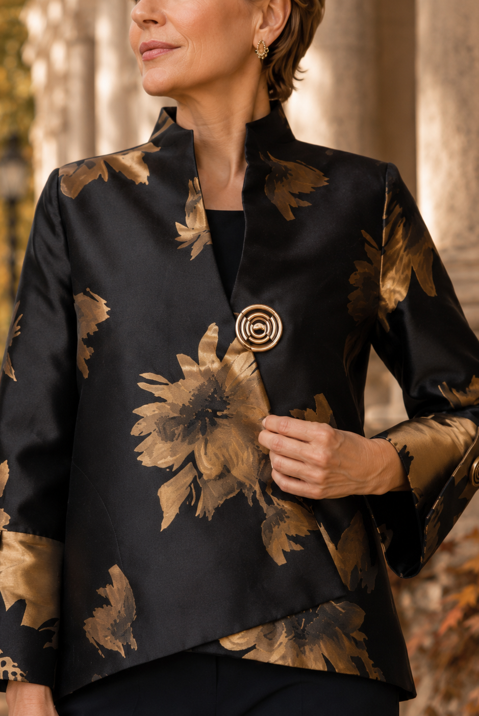 IC Collection Gilded Bloom Statement Jacket-8207J
