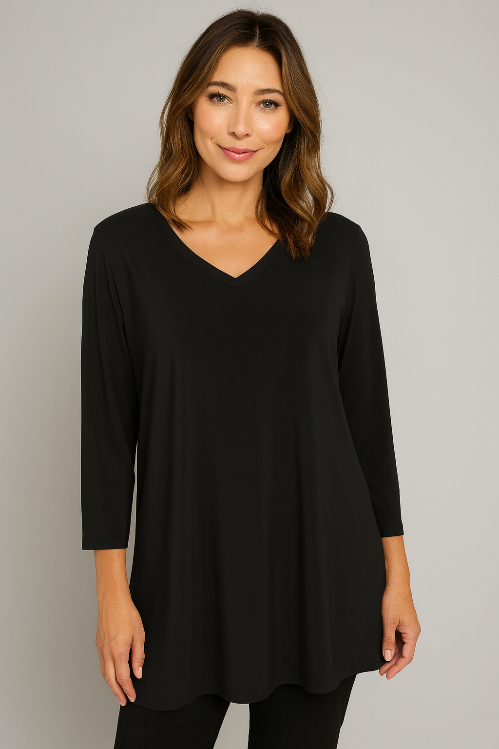 By JJ 3/4 Sleeve V-Neck Top-IT-122