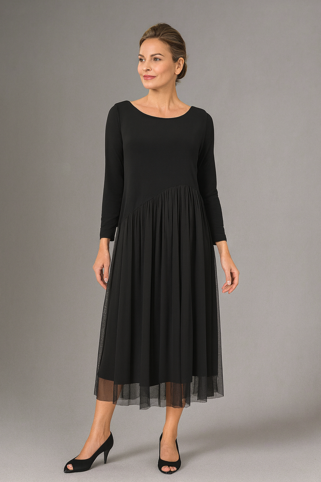 Mesh Skirt Dress-IC-6446D