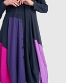 ALEMBIKA Tekbika Barb Colorblock Dress, Navy Mix-TD666M