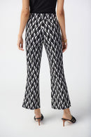 Joseph Ribkoff Black/Moonstone Geometric Print Pull-On Pants-241151