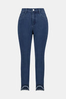 Joseph Ribkoff Slim Crop Jeans with Embellished Hem-241920