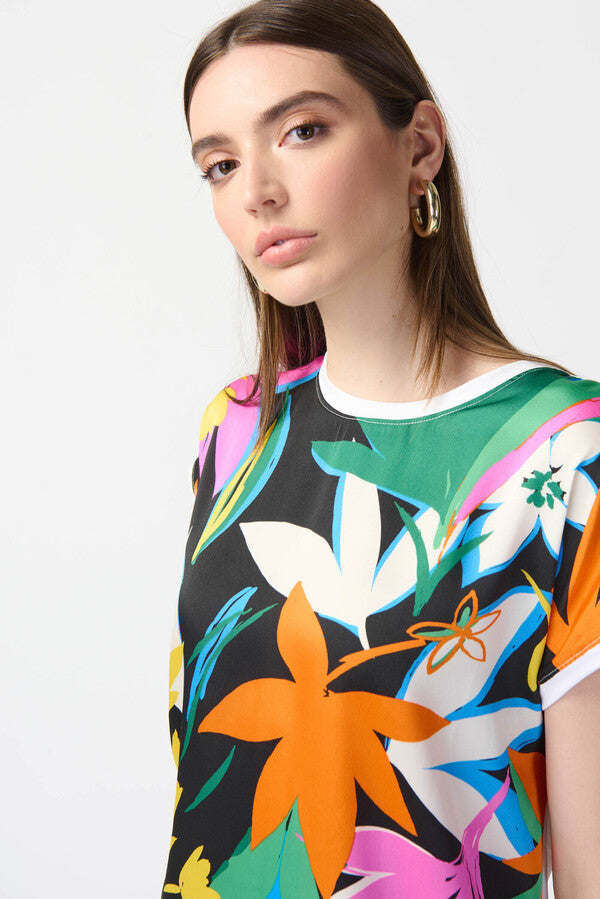 Joseph Ribkoff Multi-Colored Floral Top-JR-241137