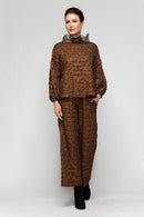 IC Collection Textured Wide-Leg Pants-7207P