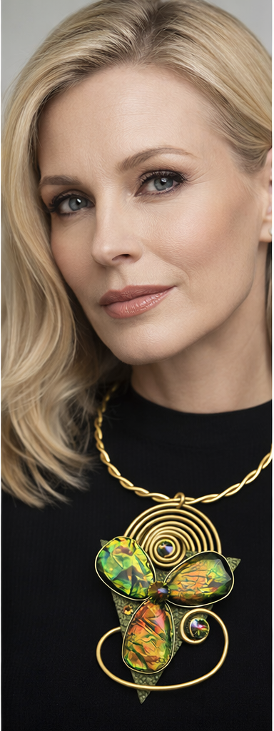 Jeff Lieb Iridescent Butterfly Statement Necklace-33964